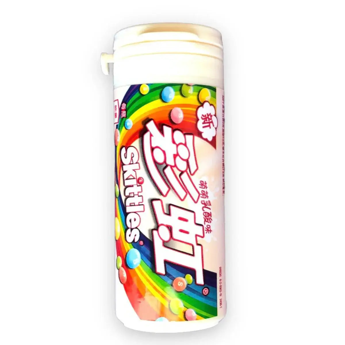 Skittles candy with yogurt cream filling in pastel-themed packaging for a fruity and creamy flavor experience