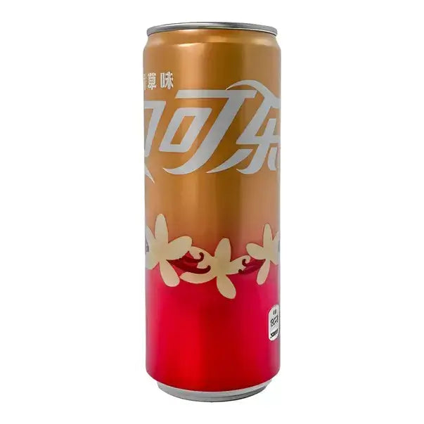Coca-Cola bottle with vanilla crème flavor in vintage-style red and cream packaging for a sweet and creamy soda experience